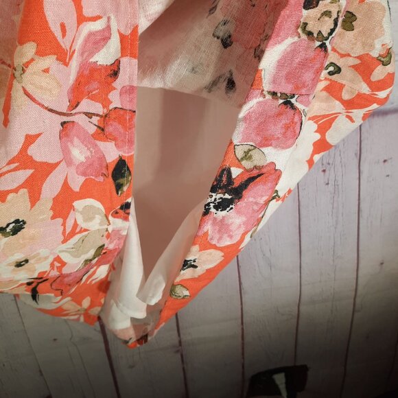 Vince Camuto Linen Off the Shoulder Floral Dress - Picture 9 of 10